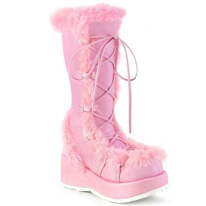 Demonia Cubby-311 Lace-Up Mid-Calf Boot W/Faux Fur