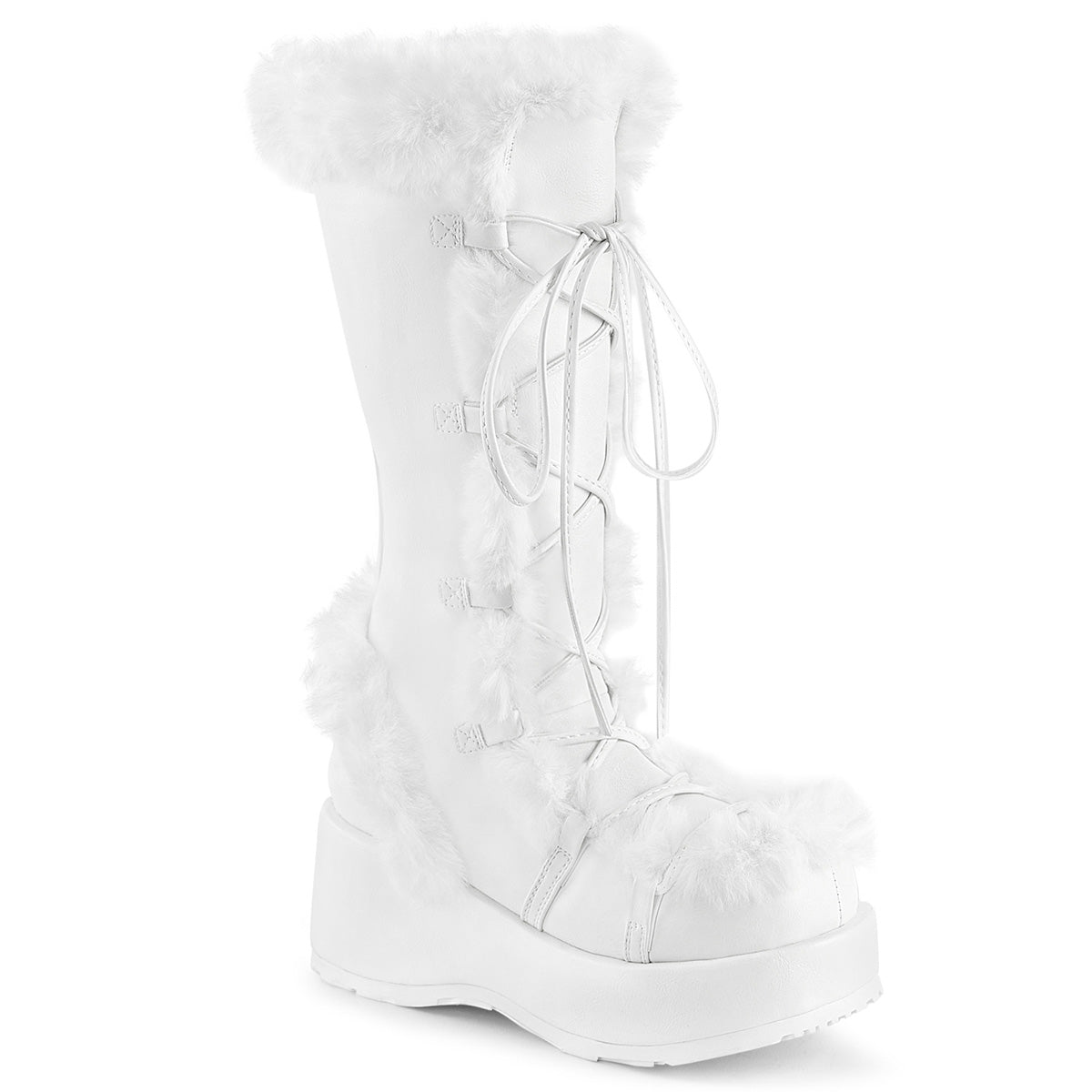 Demonia Cubby-311 Lace-Up Mid-Calf Boot W/Faux Fur