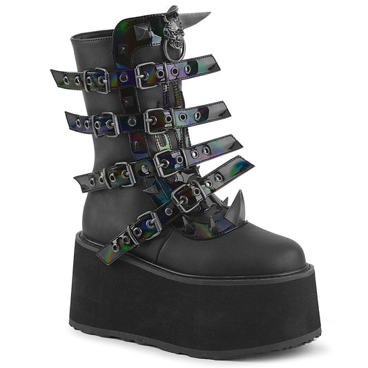 Demonia Damned-156 Platform Mid-Calf Boot