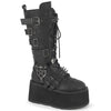 Demonia Damned-230 Platform Lace-Up Front Knee High Boot