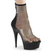Pleaser Delight-1009 Ankle Boot W/Stretchable Rhinestone Mesh Fabric