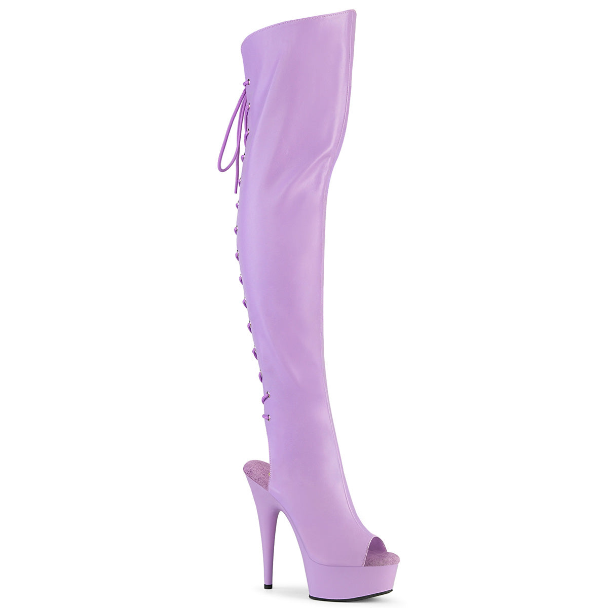 Pleaser Stripper Boots Delight-3019 Open Toe/Heel Thigh High Boot