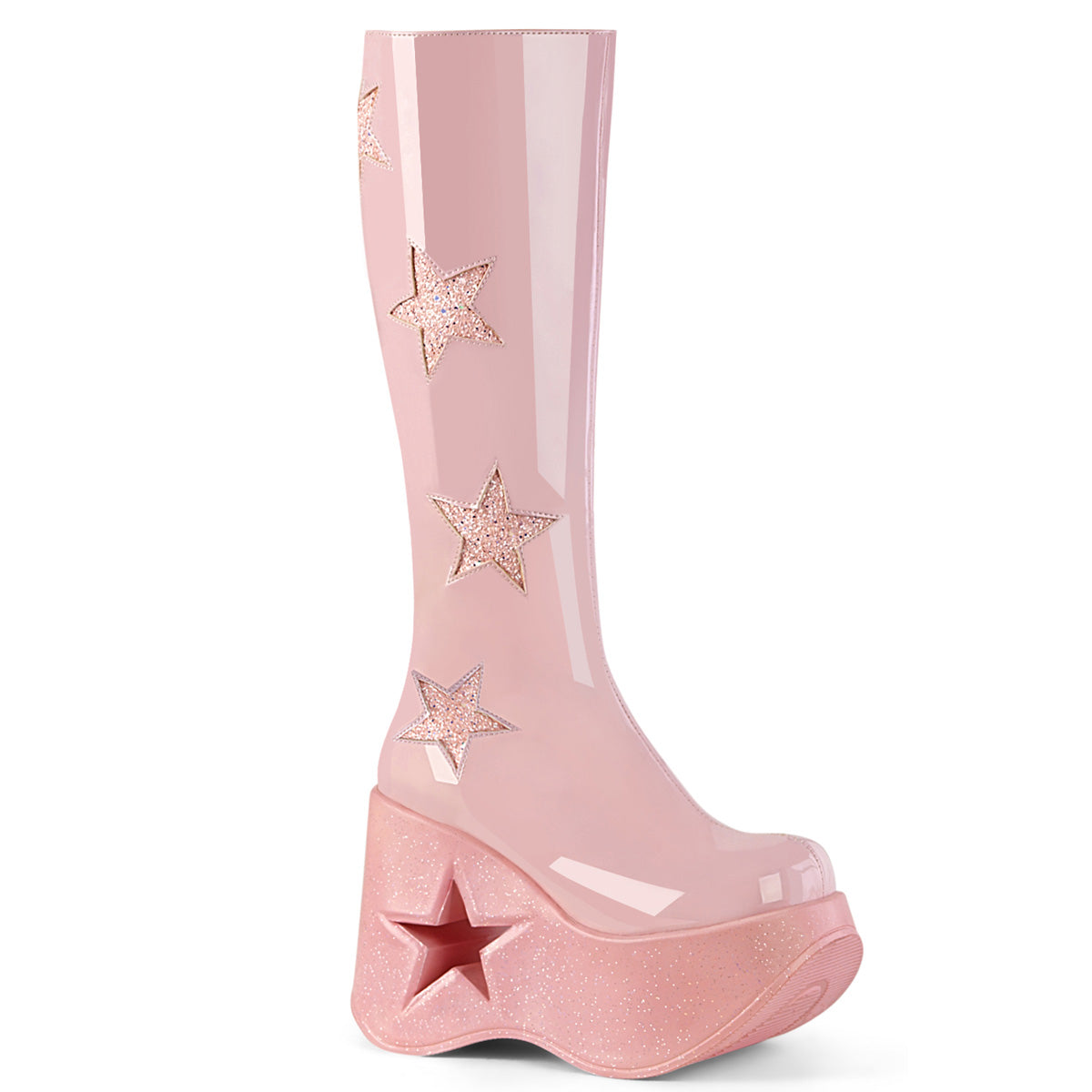 Demonia Dynamite-218 Platform Wedge Knee High Boot