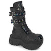 Demonia Echo-152 Flared Platform Lace-Up Front Mid-Calf Boot
