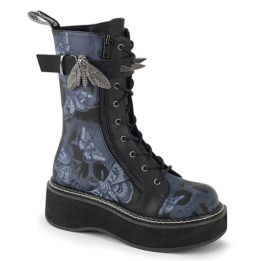 Demonia Emily-352-PT Lace-Up Front Mid-Calf Boot