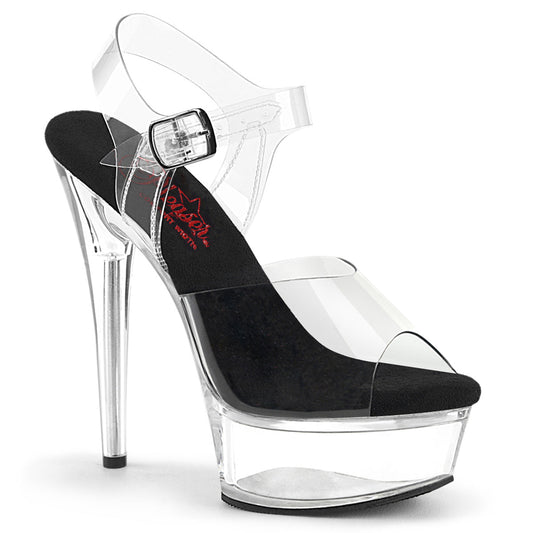 Pleaser Excite-608 Comfort Width Ankle Strap Sandal