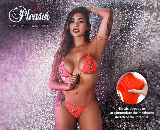 Pleaser Rhinestone Embellished Two-Piece Dance Set