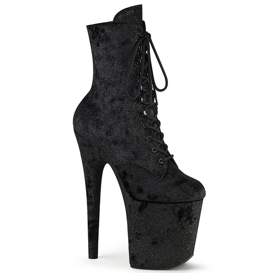 Pleaser Flamingo-1020WR Shimmering Fabric Ankle Boot