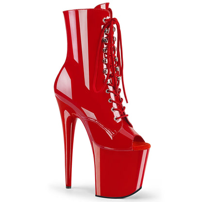 Pleaser Flamingo-1021 Peep Toe Lace-Up Front Ankle Boot