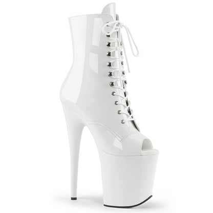 Pleaser Flamingo-1021 Peep Toe Lace-Up Front Ankle Boot