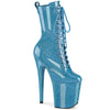 Pleaser Flamingo-1040GP Lace-Up Front Glitter Ankle Boot