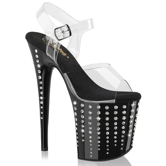 Pleaser Flamingo-808TDRS Ankle Strap Sandal W/Rhinestones