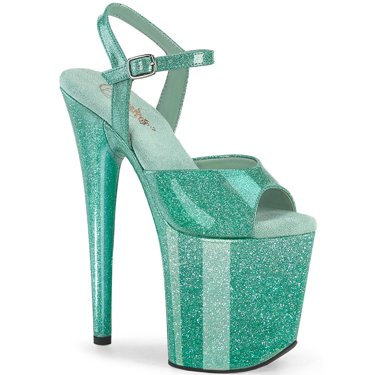 Pleaser Flamingo-809GP Glittery Ankle Strap Sandal