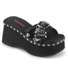 Demonia Funn-28 Platform Bone Shaped Belted Slide Sandal