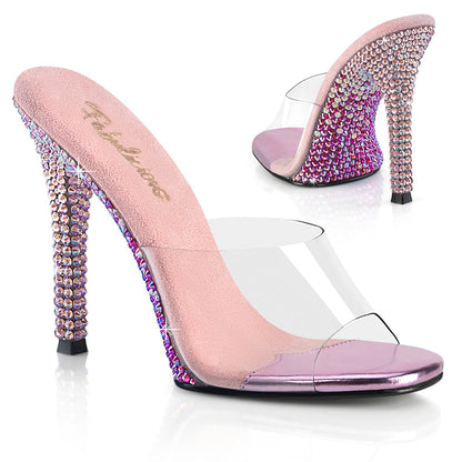 Pleaser Gala-01DMM Two Tone Rhinestones Encrusted Slide