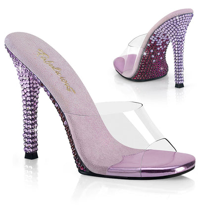 Pleaser Gala-01DMM Two Tone Rhinestones Encrusted Slide