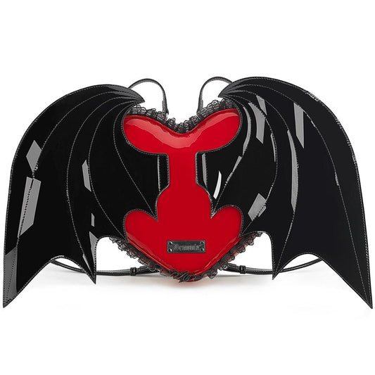 Demonia HB-214 Mini Bat Wing Backpack W/Heart Shaped Metal Plates