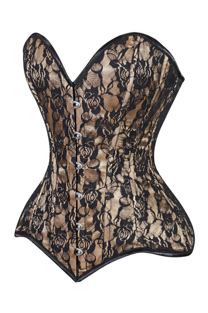 Daisy Lace Overbust Corset Sweetheart Neckline Busk Closure