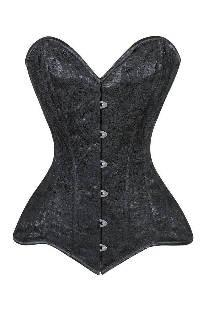 Daisy Black Lace Overbust Corset Sweetheart Neckline Busk Closure