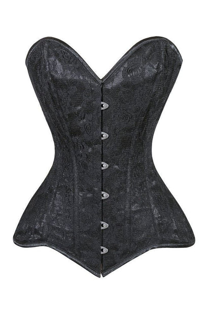 Daisy Black Lace Overbust Corset Sweetheart Neckline Busk Closure
