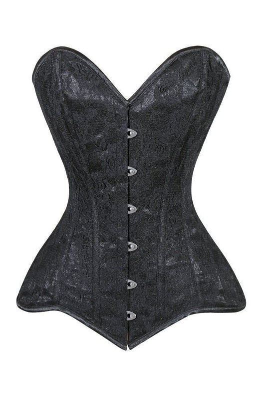 Daisy Black Lace Overbust Corset Sweetheart Neckline Busk Closure