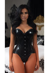 Daisy Patent PVC Vinyl Overbust Corset Sweetheart Neckline Busk Closure