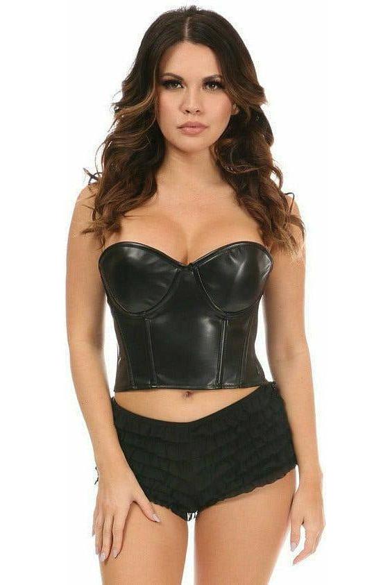 Lavish Faux Leather Underwire Bustier - Daisy Corsets