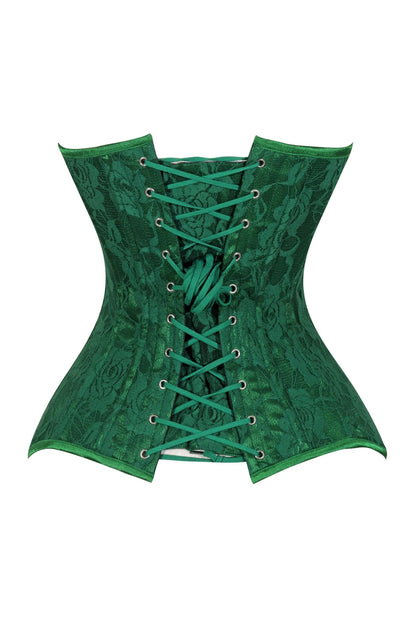 Lavish Green Lace Overbust Corset Sweetheart Neckline Busk Closure - Daisy Corsets