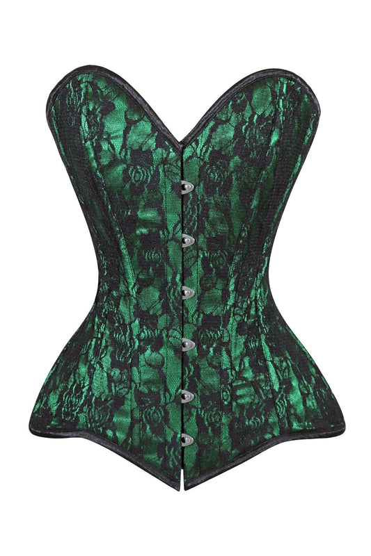 Daisy Lace Overbust Corset Sweetheart Neckline Busk Closure