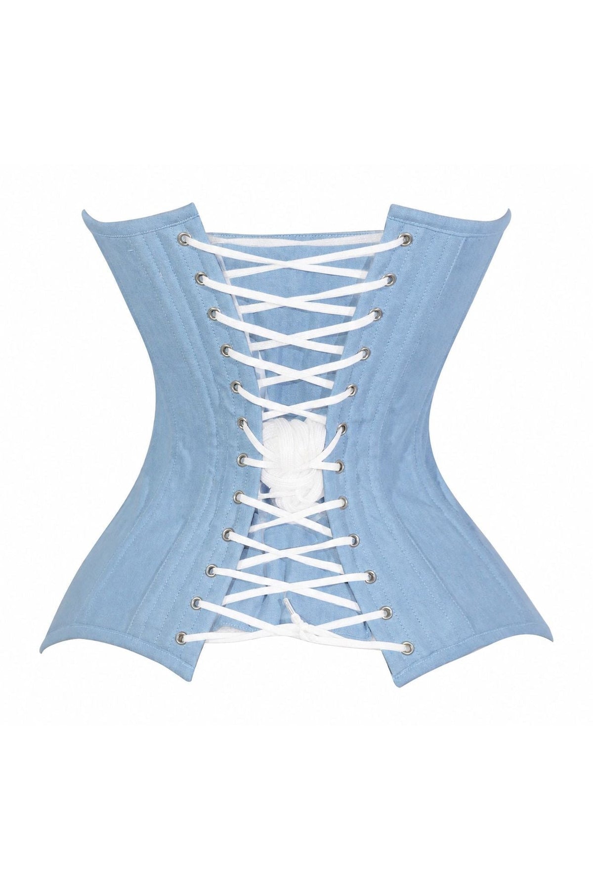 Lavish Lt Denim Underbust Waist Cincher Corset Top - Daisy Corsets