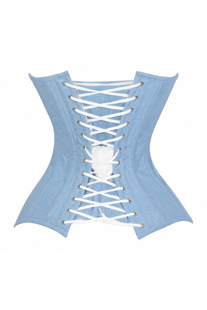Lavish Lt Denim Underbust Waist Cincher Corset Top - Daisy Corsets