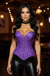 Daisy Purple Lace Overbust Corset Sweetheart Neckline Busk Closure
