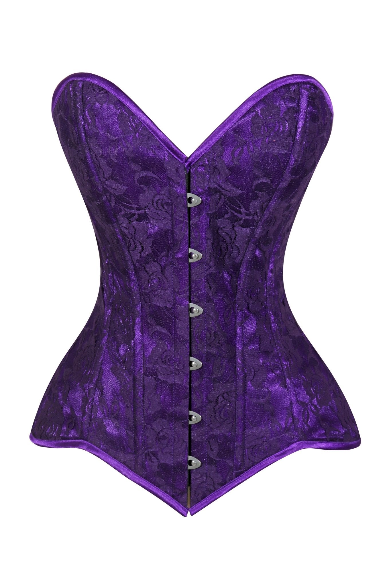 Daisy Purple Lace Overbust Corset Sweetheart Neckline Busk Closure