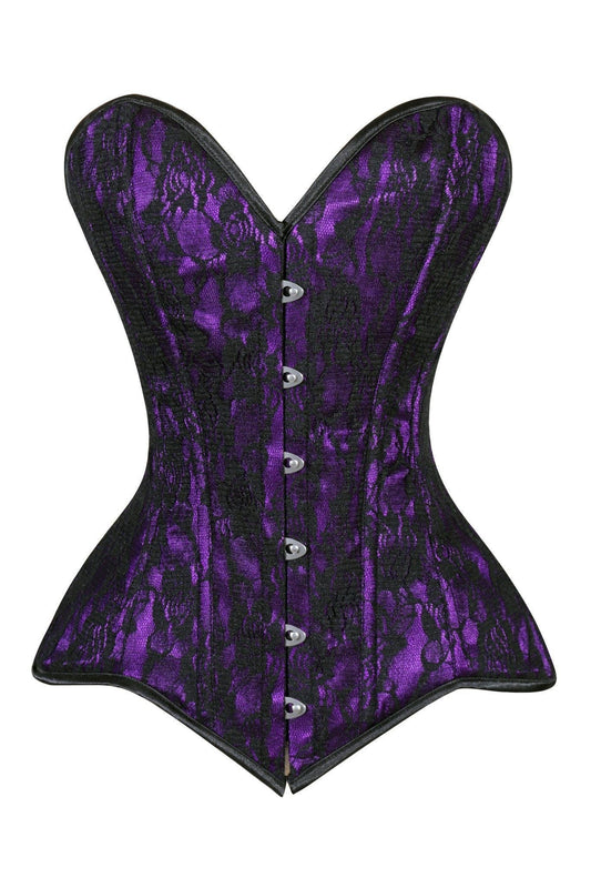 Daisy Lace Overbust Corset Sweetheart Neckline Busk Closure