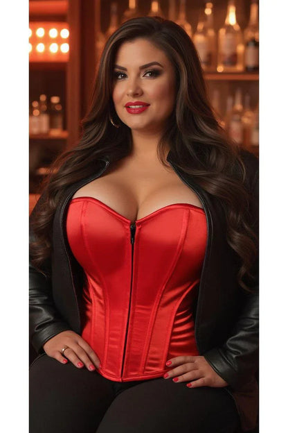 Daisy Red Sweetheart Front Zipper Corset LV-77