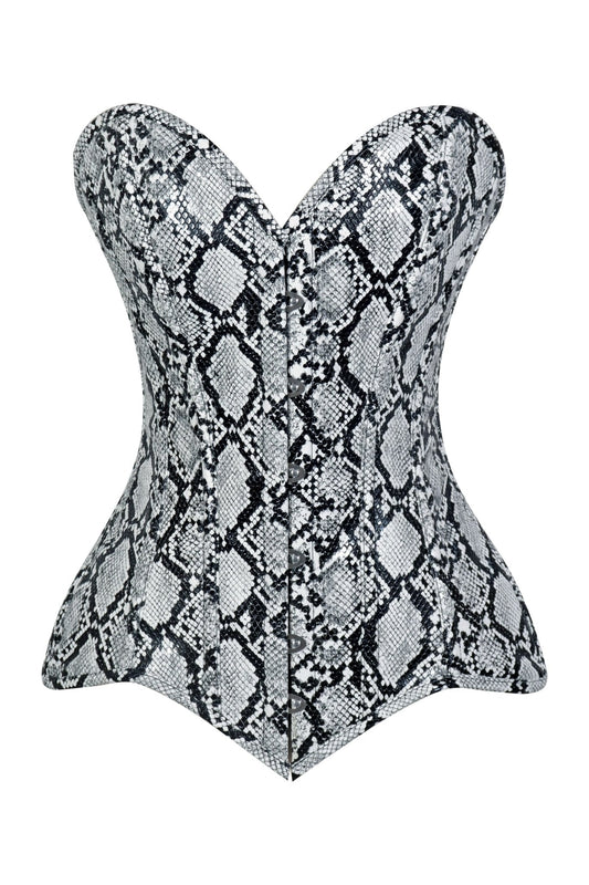 Lavish Snake Skin Print Overbust Corset Sweetheart Neckline Busk Closure - Daisy Corsets