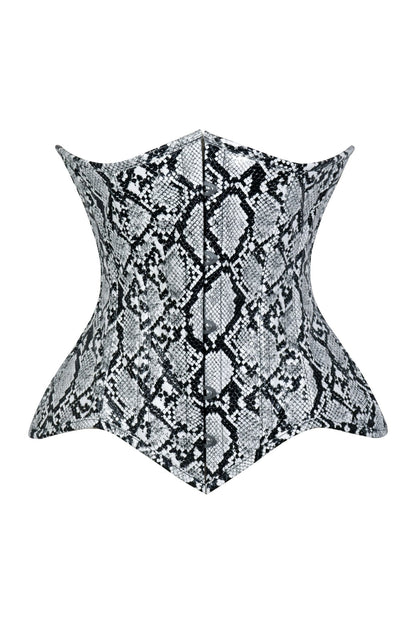 Lavish Snake Skin Print Underbust Corset Sweetheart Neckline Busk Closure - Daisy Corsets