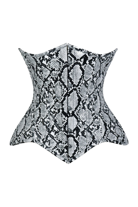 Lavish Snake Skin Print Underbust Corset Sweetheart Neckline Busk Closure - Daisy Corsets