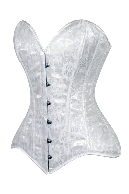 Daisy Lace Overbust Corset Sweetheart Neckline Busk Closure