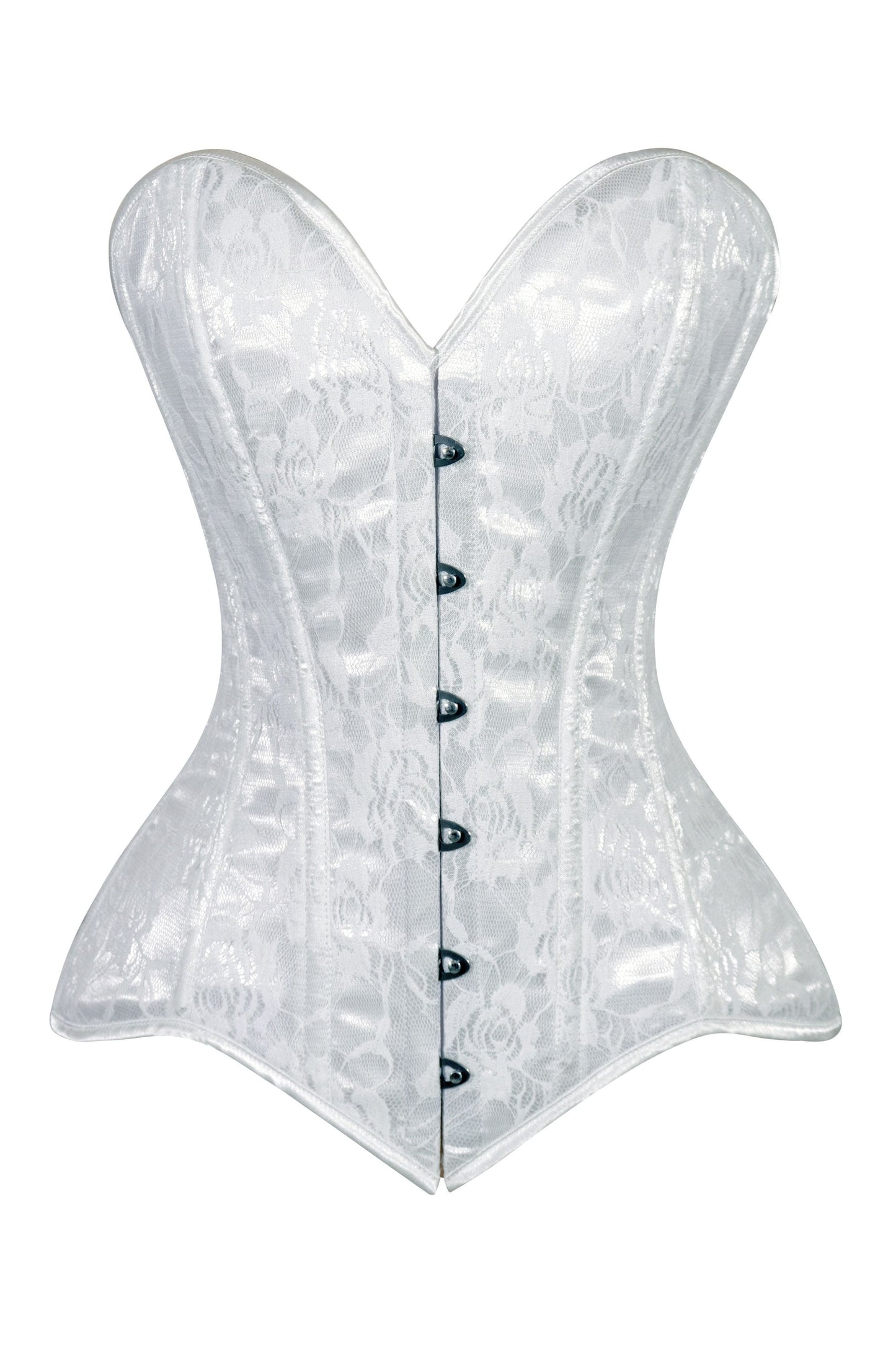 Daisy Lace Overbust Corset Sweetheart Neckline Busk Closure