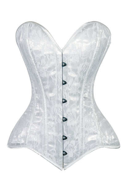 Daisy Lace Overbust Corset Sweetheart Neckline Busk Closure