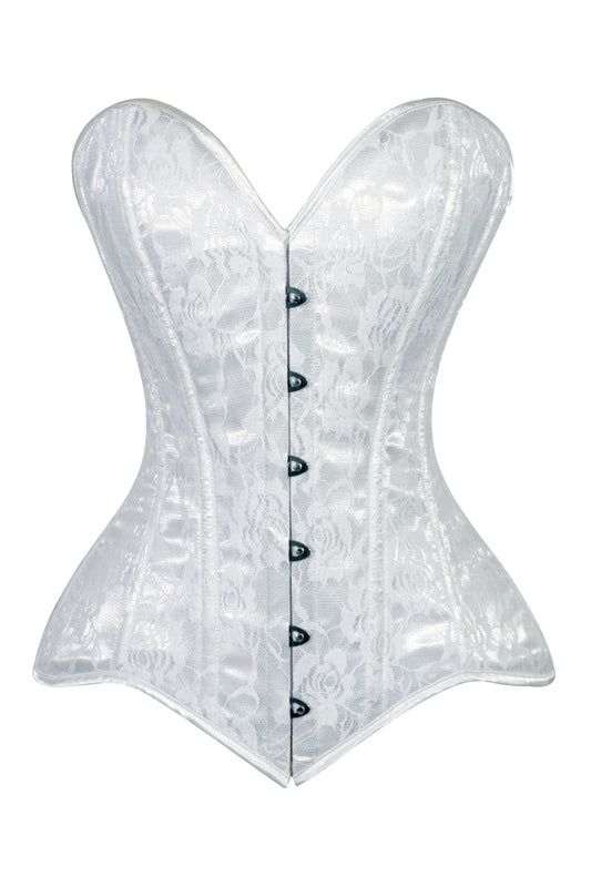 Daisy Lace Overbust Corset Sweetheart Neckline Busk Closure