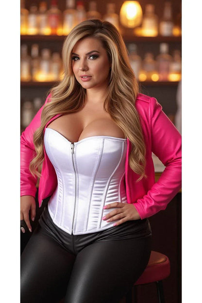 Daisy White Sweetheart Front Zipper Corset LV-73