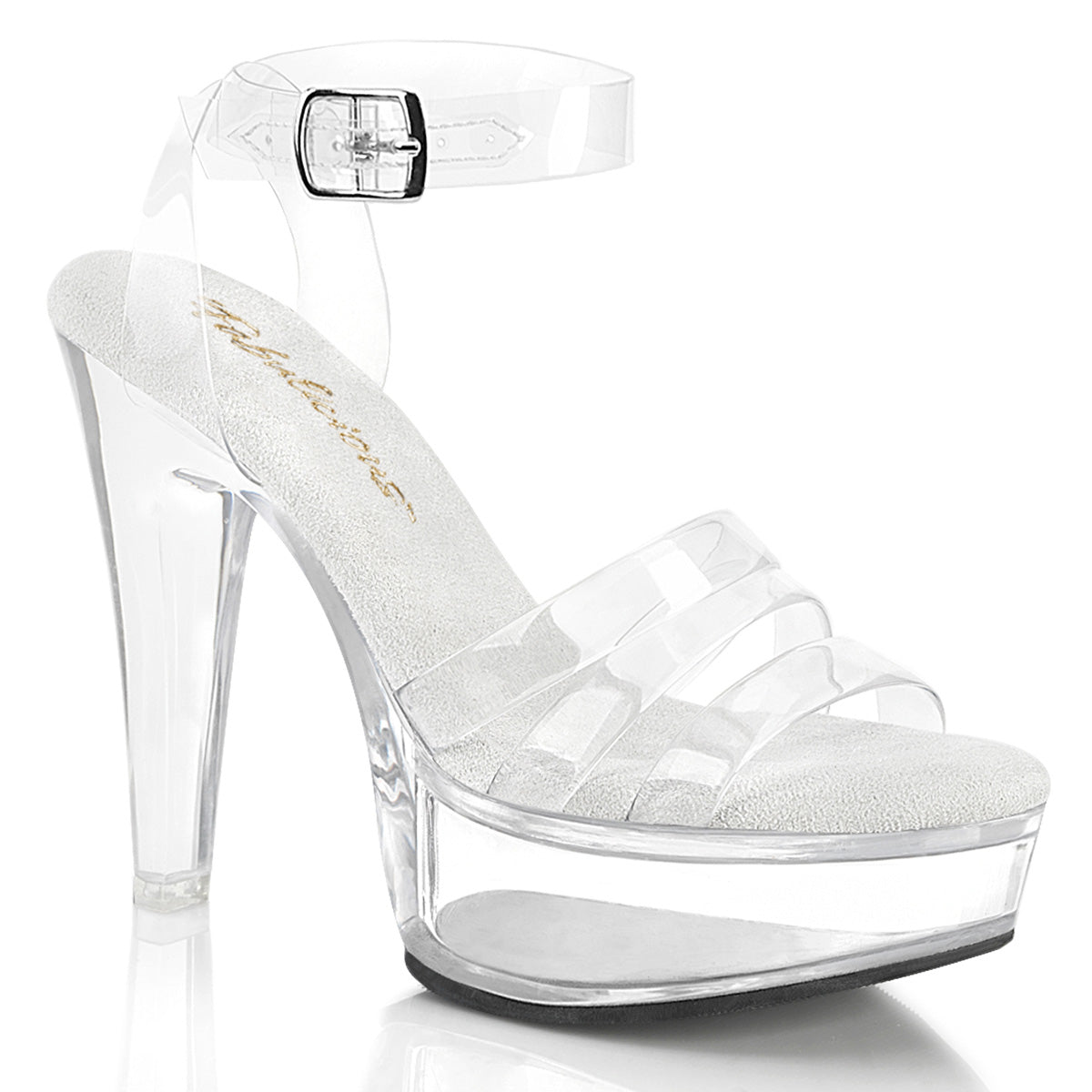 Pleaser Martini-505 Triple Jelly Band Ankle Strap Sandal
