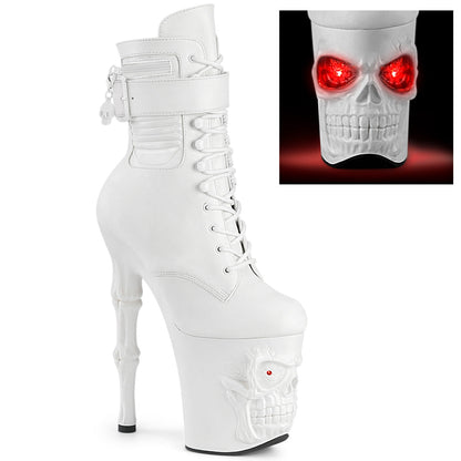 Pleaser Rapture-1020STR-LT Scull Sculpted Platform Ankle Boot