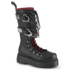 Demonia Rebel-100 Stacked Platform Combat Knee-High Boots