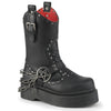 Demonia Rebel-56 Stacked Platform Cowboy Style Combat Calf Boots