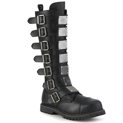 Demonia Riot-21MP Men's Steel Toe Multi Buckle Knee Boot