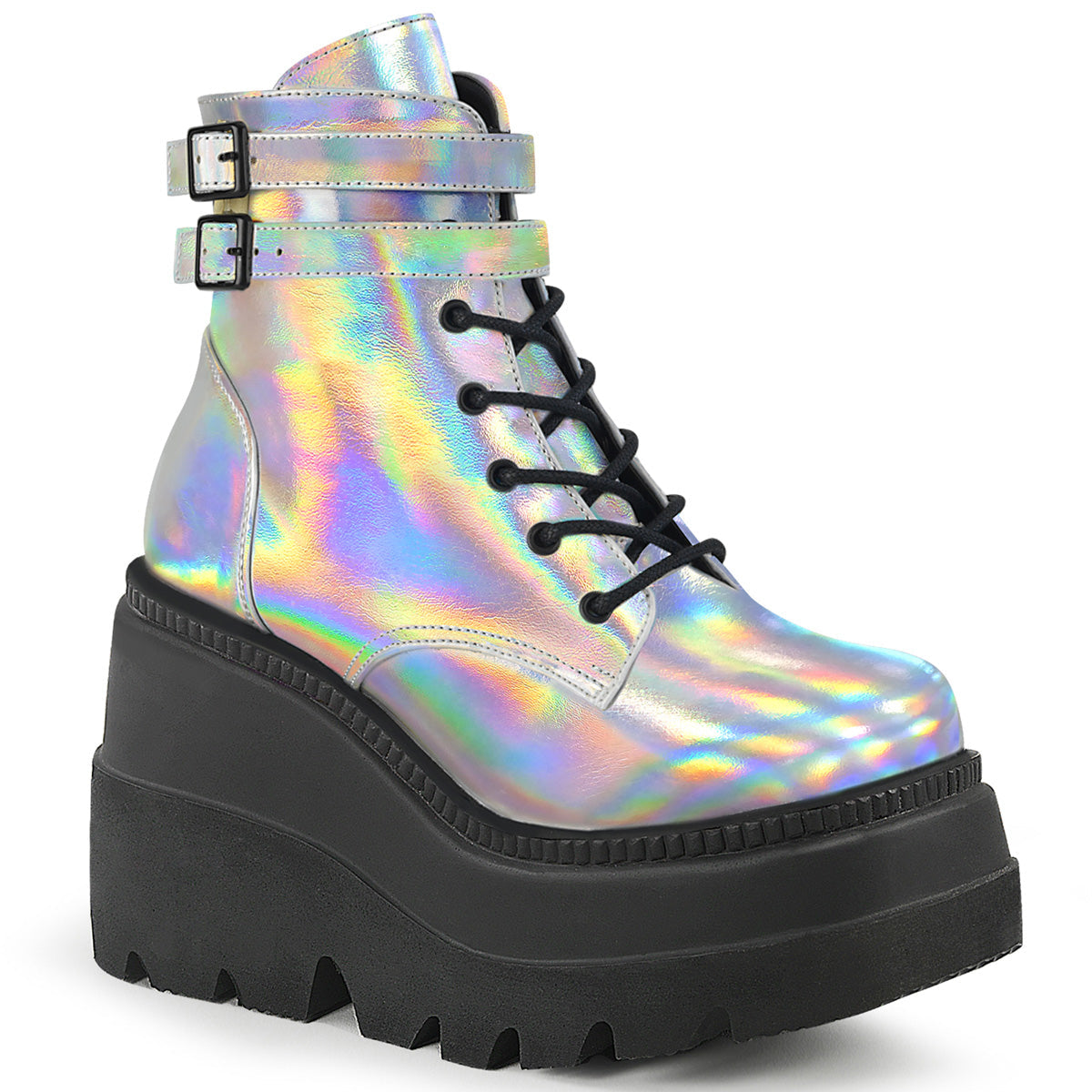 Demonia Shaker-52 Wedge Platform Ankle Boot