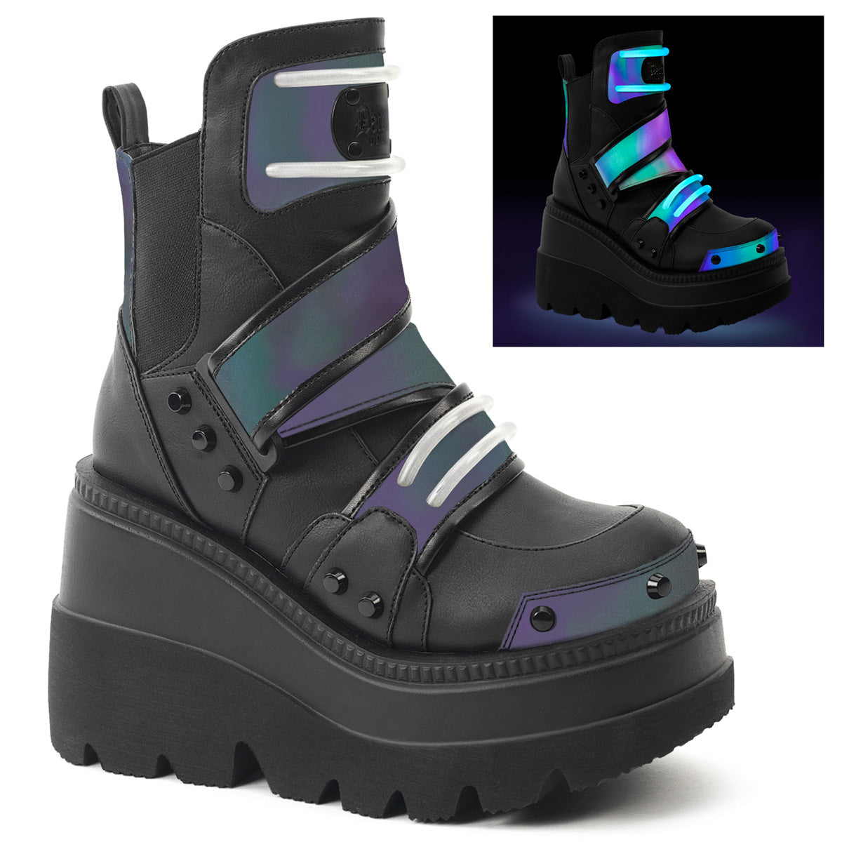 Demonia Shaker-58 Platform Chelsea Ankle Boot